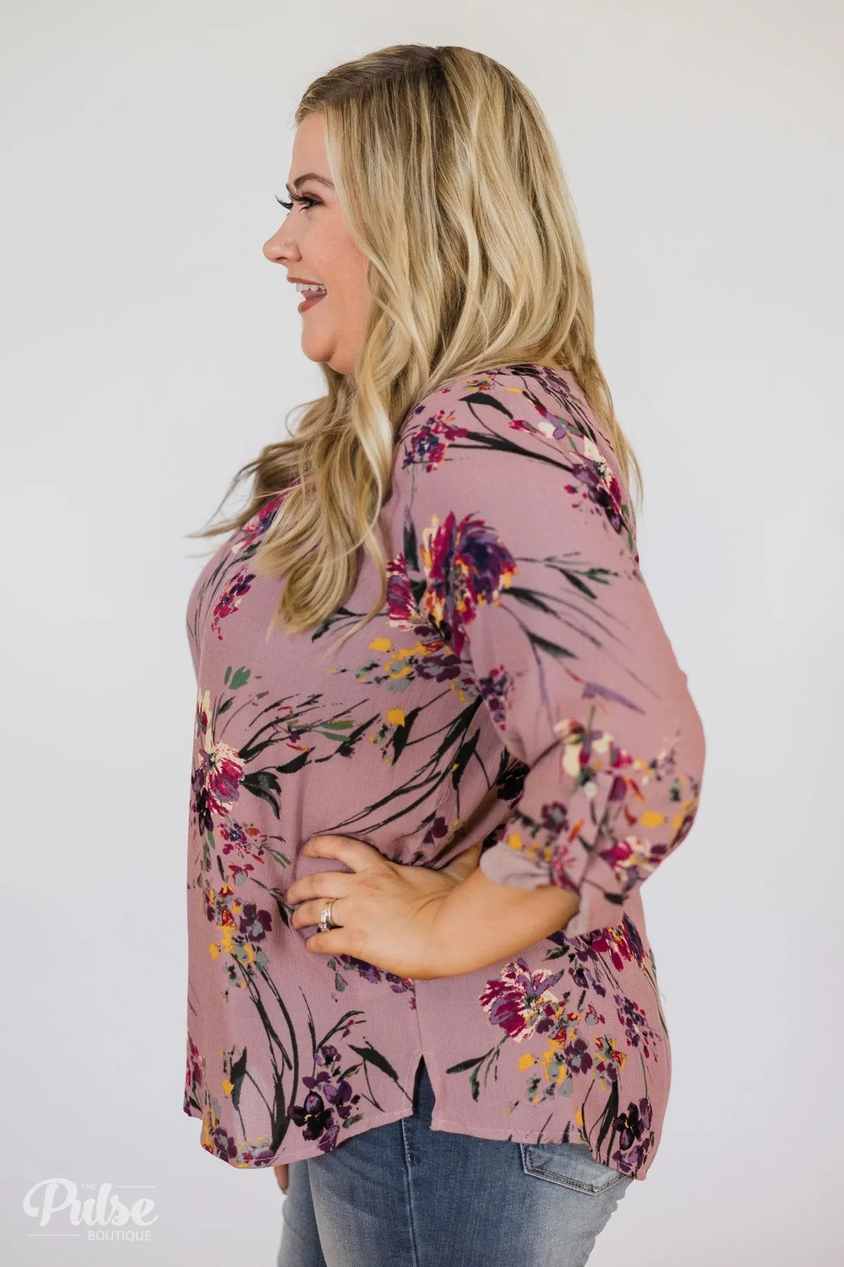 Beyond Compare Floral Blouse - Mauve