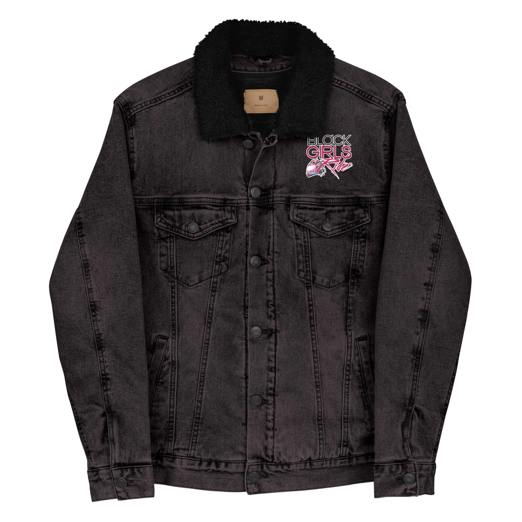 BGR Logo Unisex denim sherpa jacket