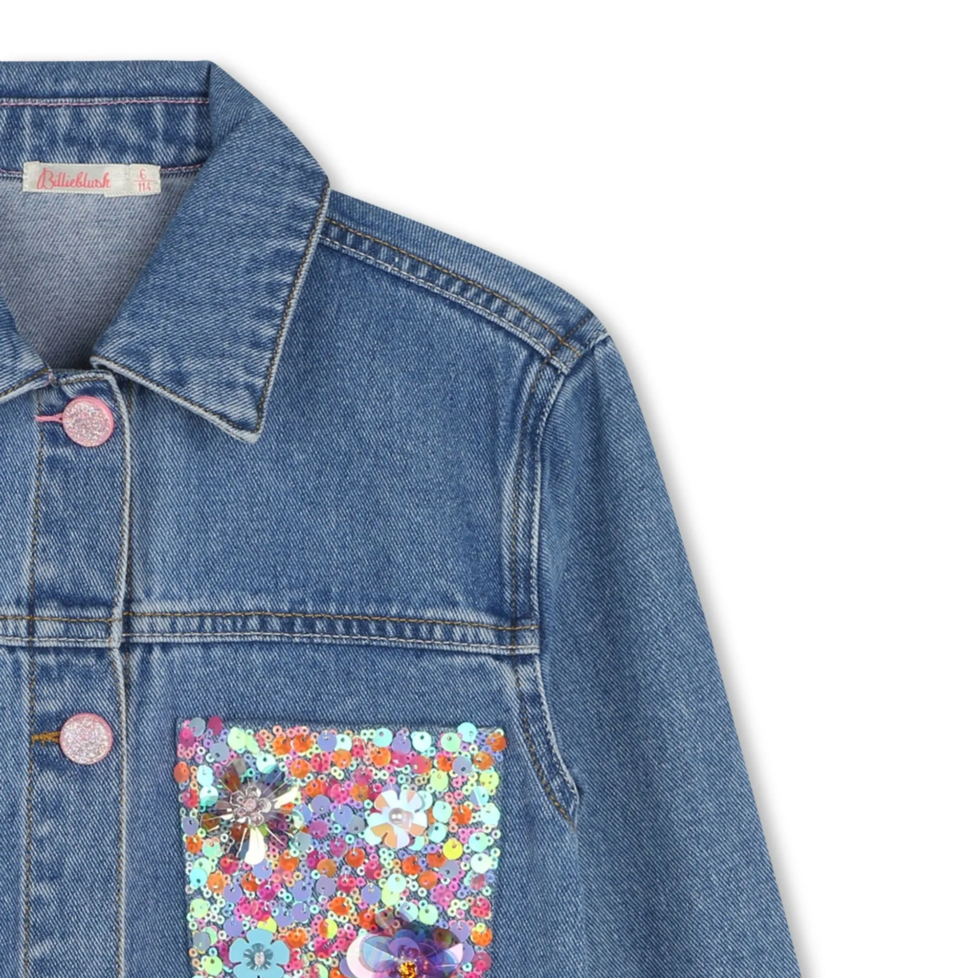 Billieblush Sequin Pocket Denim Jacket