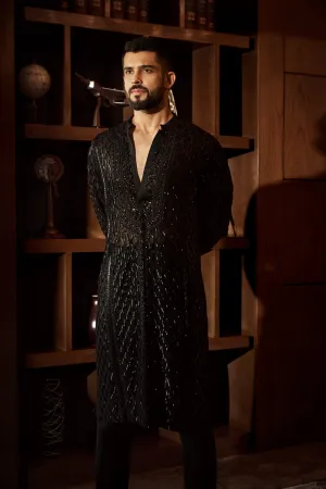 Black Dna Lines Kurta