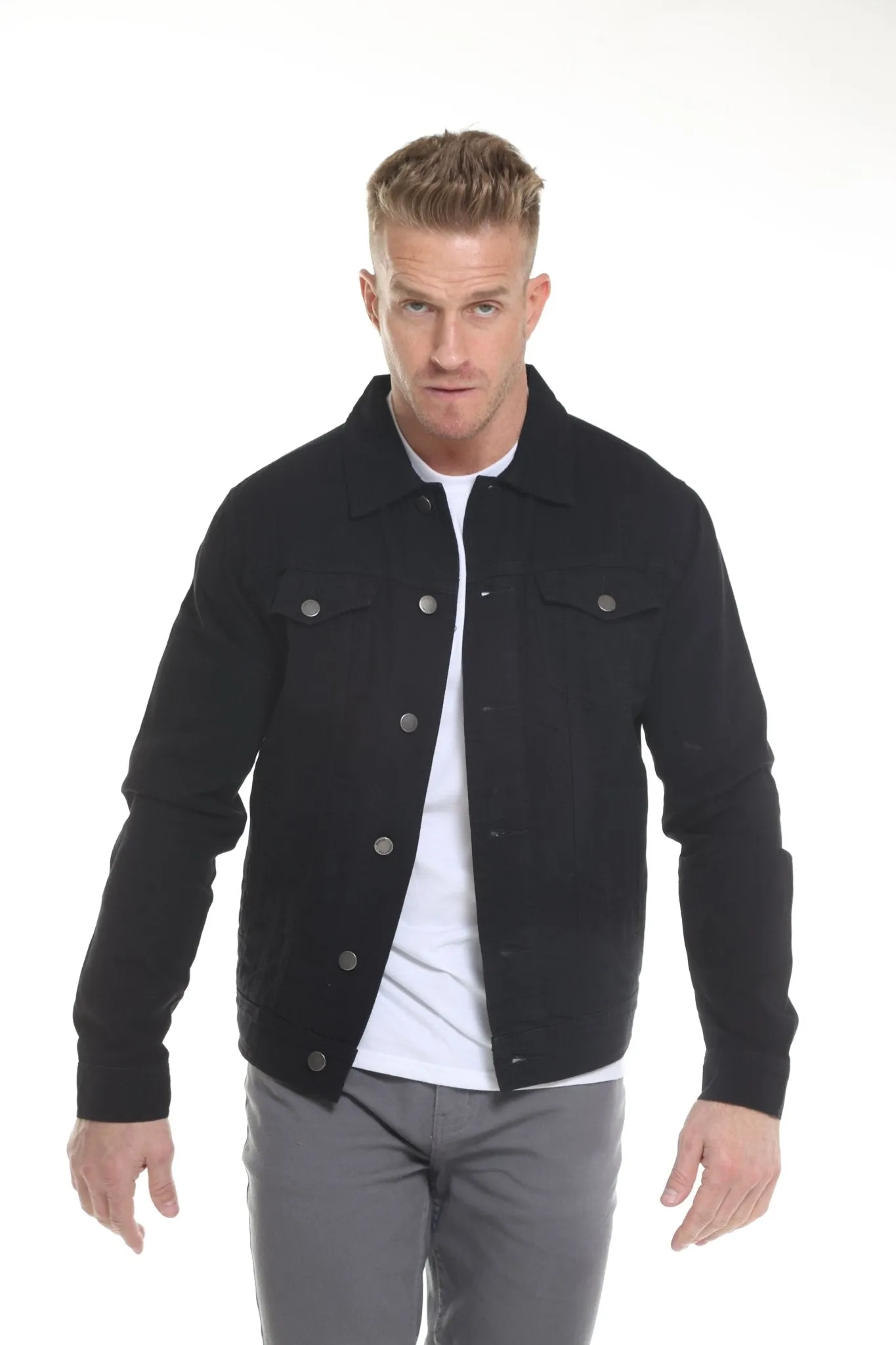 Black Men's Denim Jacket (OPEN PACK)