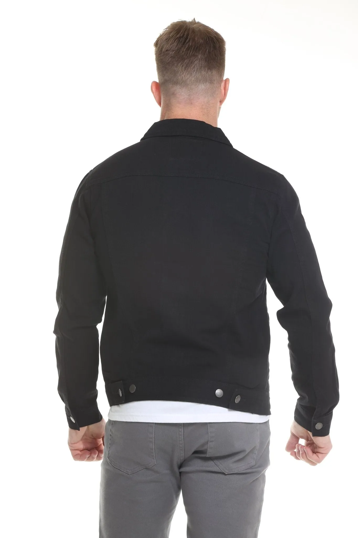 Black Men's Denim Jacket (OPEN PACK)