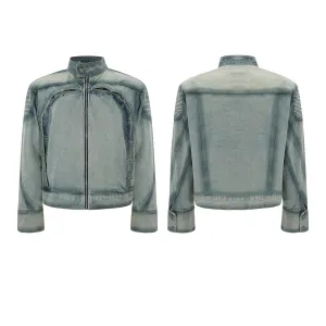 Blue Distressed Denim Jacket