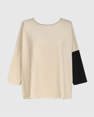 Boat Neck Cream Top