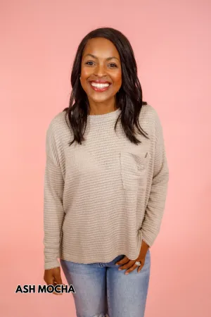 Boat Neck Waffle Top, VARIOUS, S-3XL