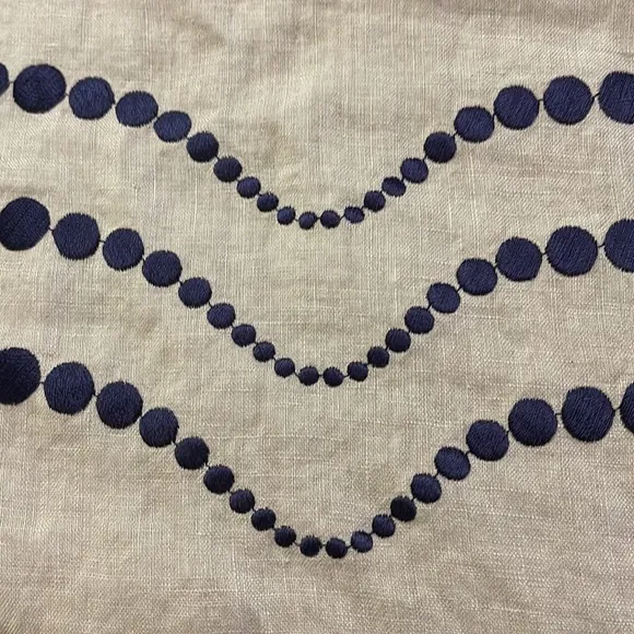 Boden Wavy Dots Embroidered Linen A-Line Dress Size 4