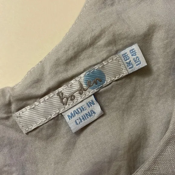 Boden Wavy Dots Embroidered Linen A-Line Dress Size 4
