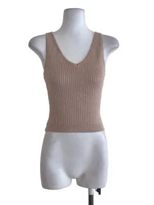 Brown V Neck Top TCL