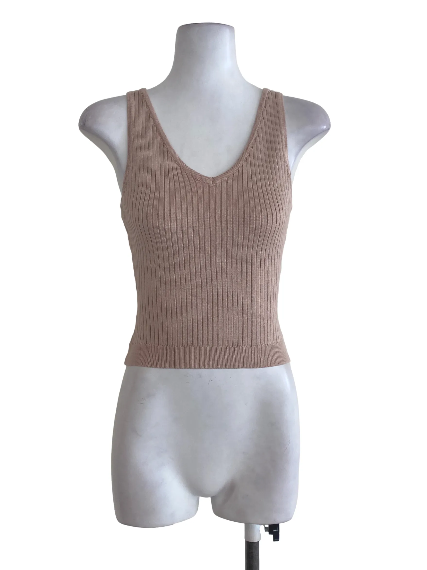 Brown V Neck Top TCL