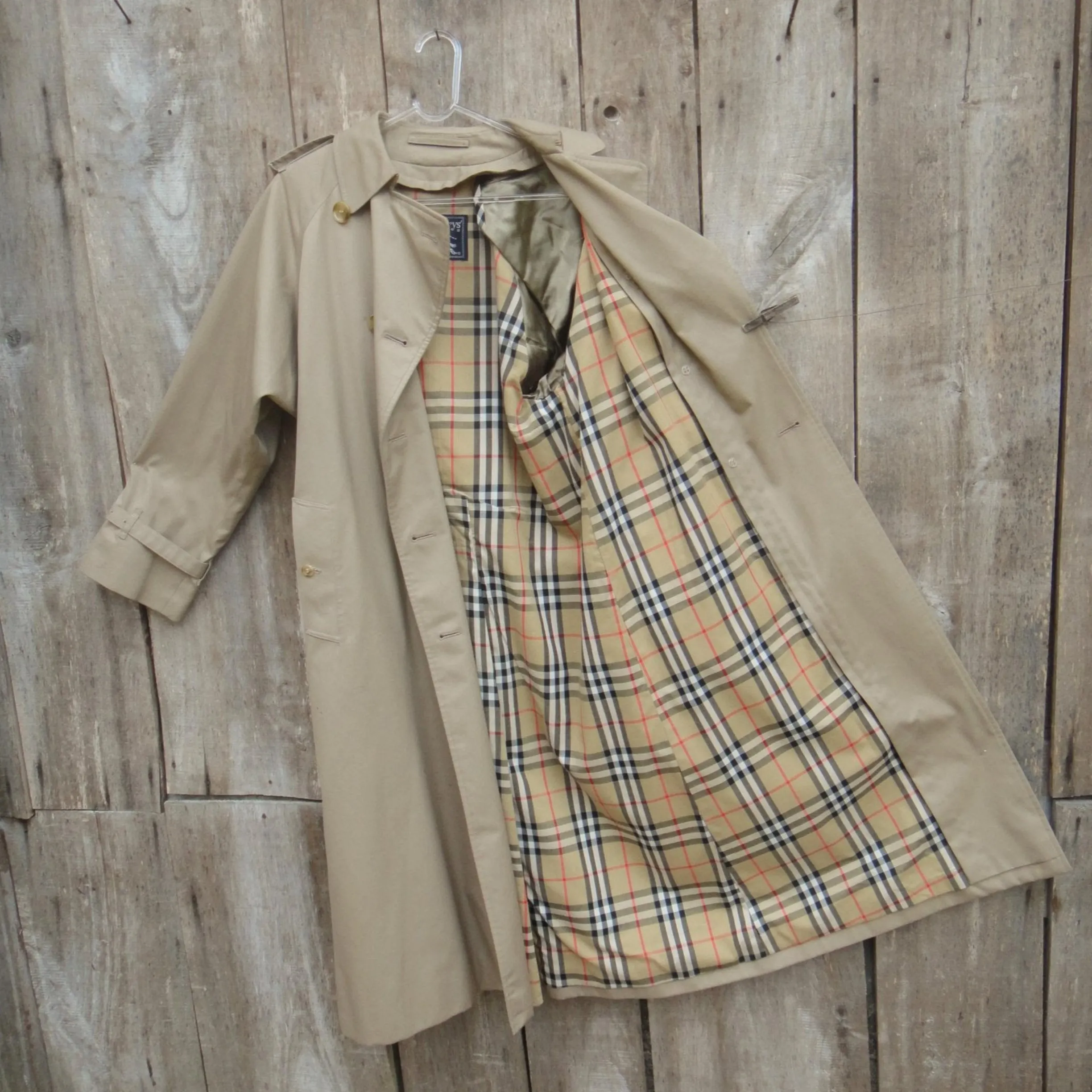 BURBERRY Beige Vintage Long Trench Coat Size 8 Long