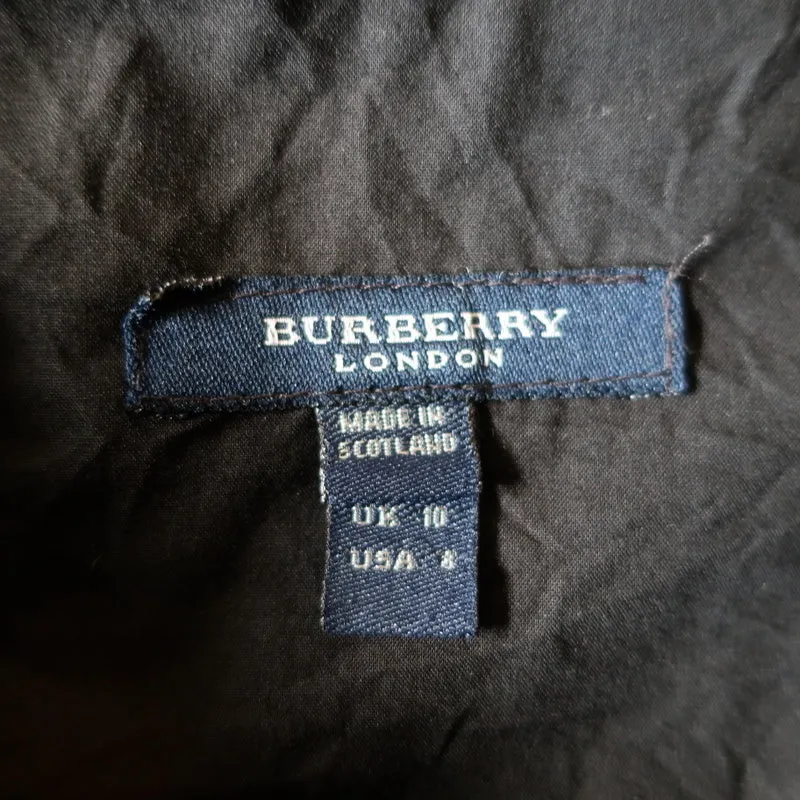 Burberry Pleated Skirt Black Pintucked Cotton Size US 8