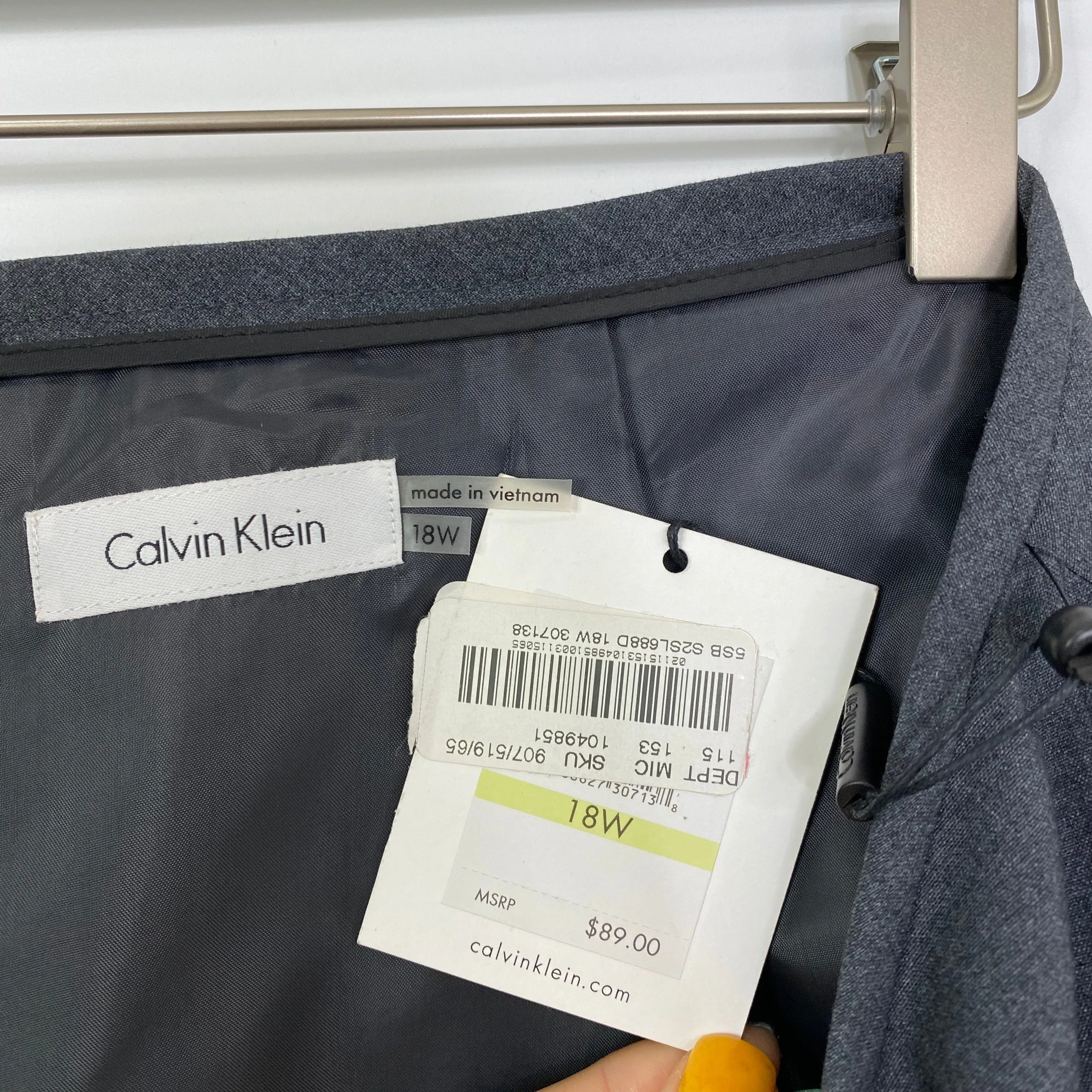 Calvin Klein NWT Gray A-Line Career Wear Skirt