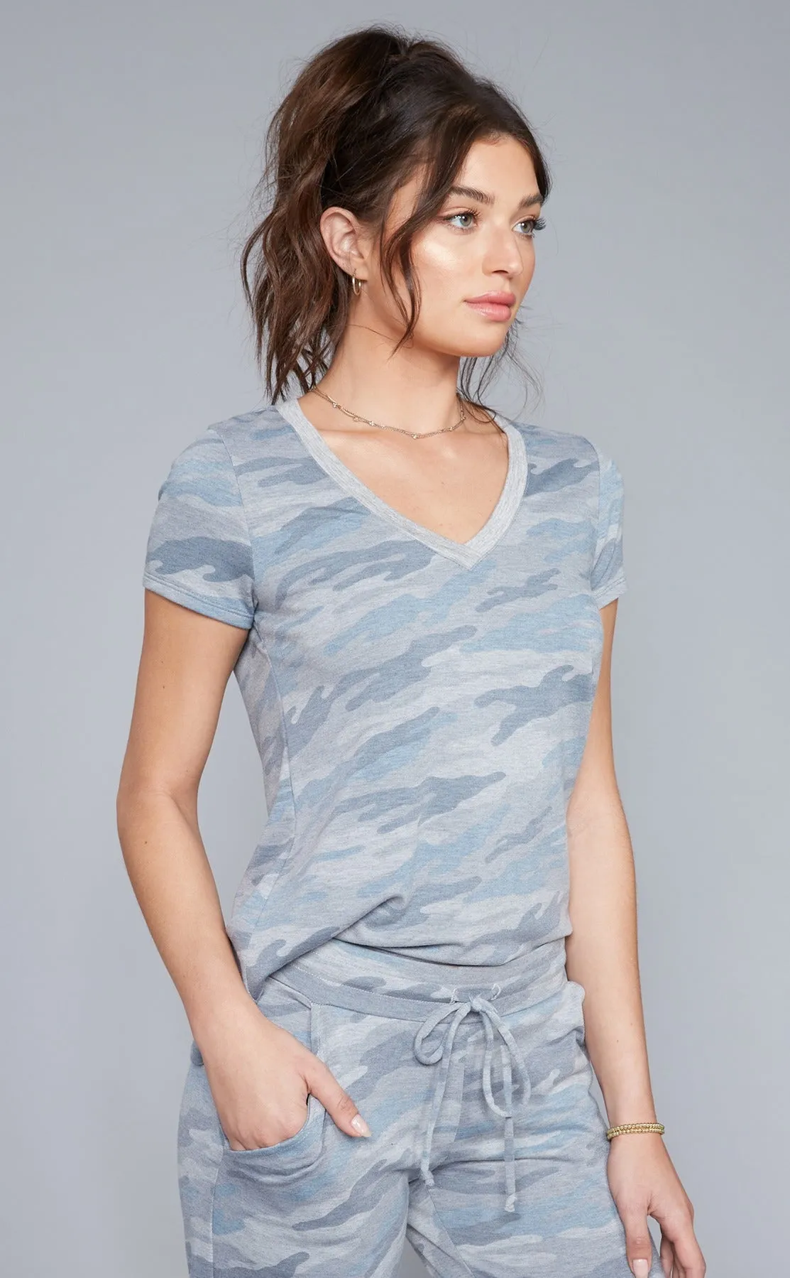 Camo V- Neck