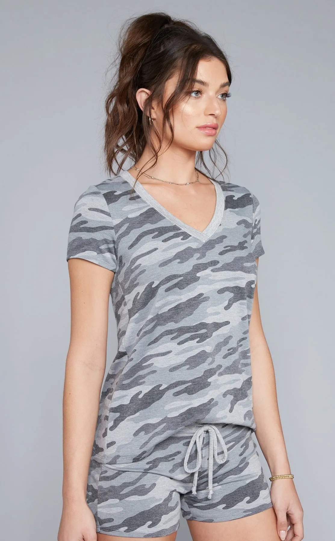 Camo V- Neck
