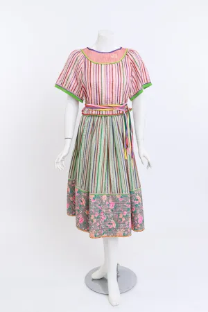 Candy Stripes & Carnations Peasant Skirt Set