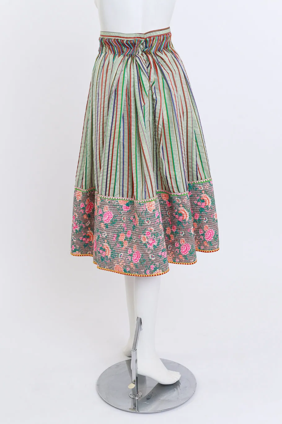 Candy Stripes & Carnations Peasant Skirt Set