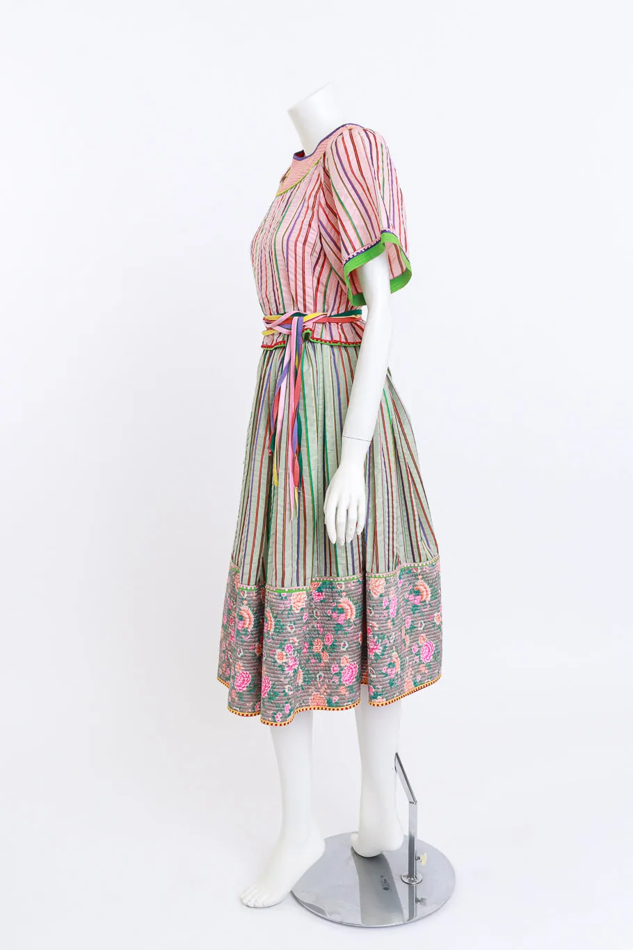 Candy Stripes & Carnations Peasant Skirt Set