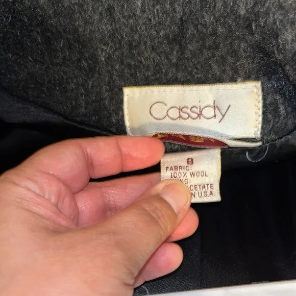 Cassidy Long 100% Wool Coat - Charcoal Gray - M