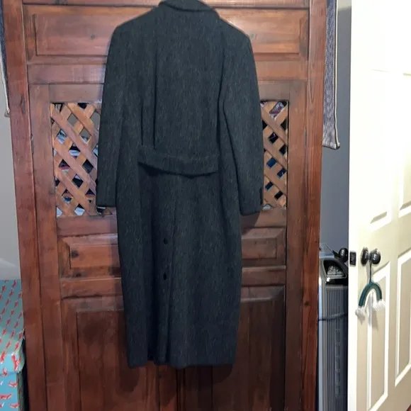 Cassidy Long 100% Wool Coat - Charcoal Gray - M