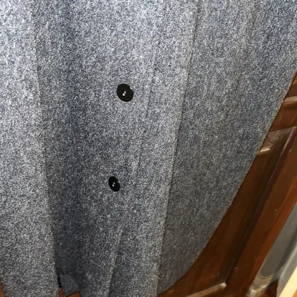 Cassidy Long 100% Wool Coat - Charcoal Gray - M