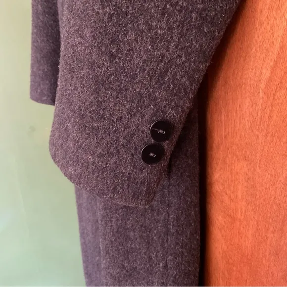 Cassidy Long 100% Wool Coat - Charcoal Gray - M