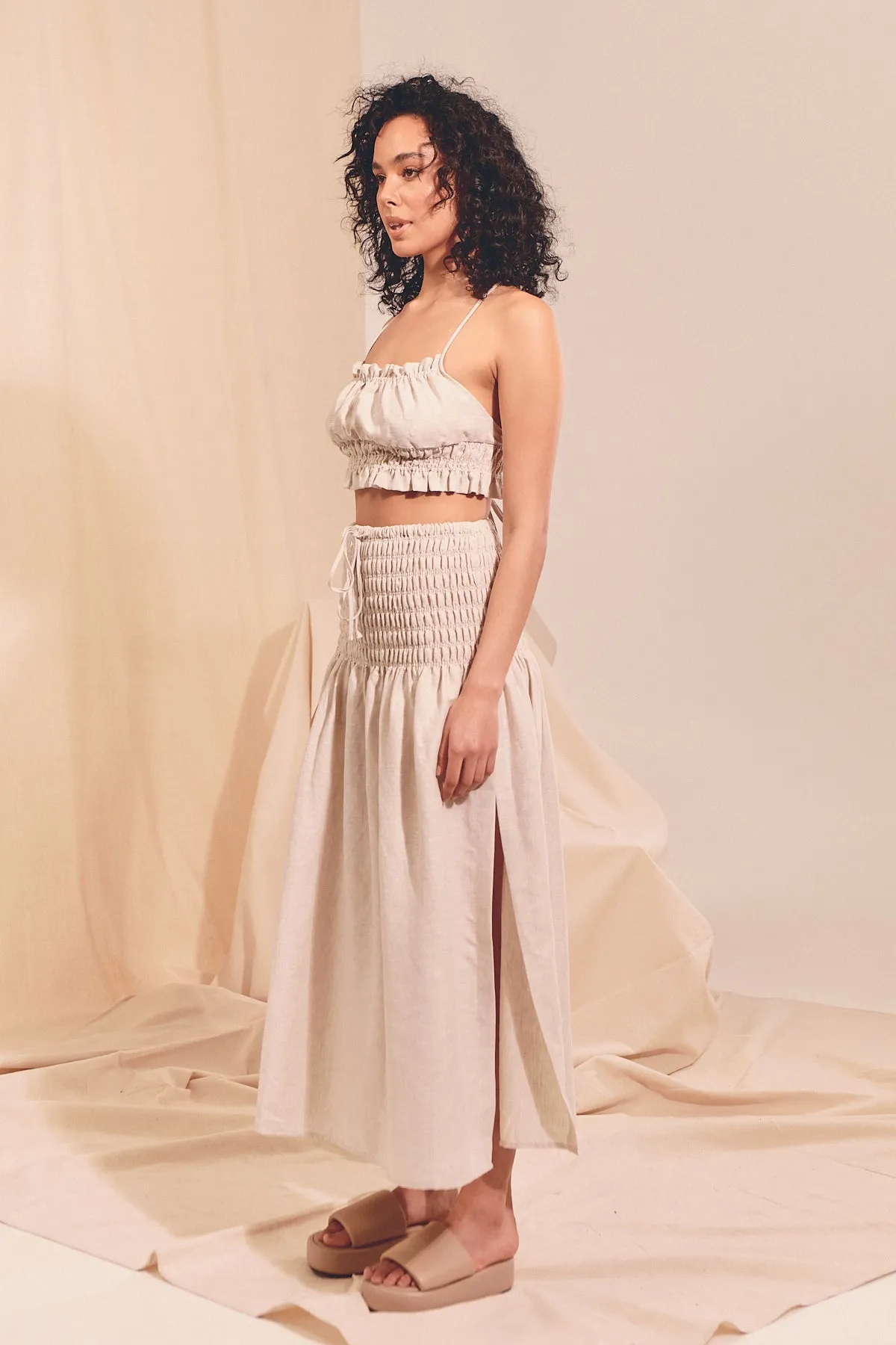 Cece Linen Skirt- Kiva