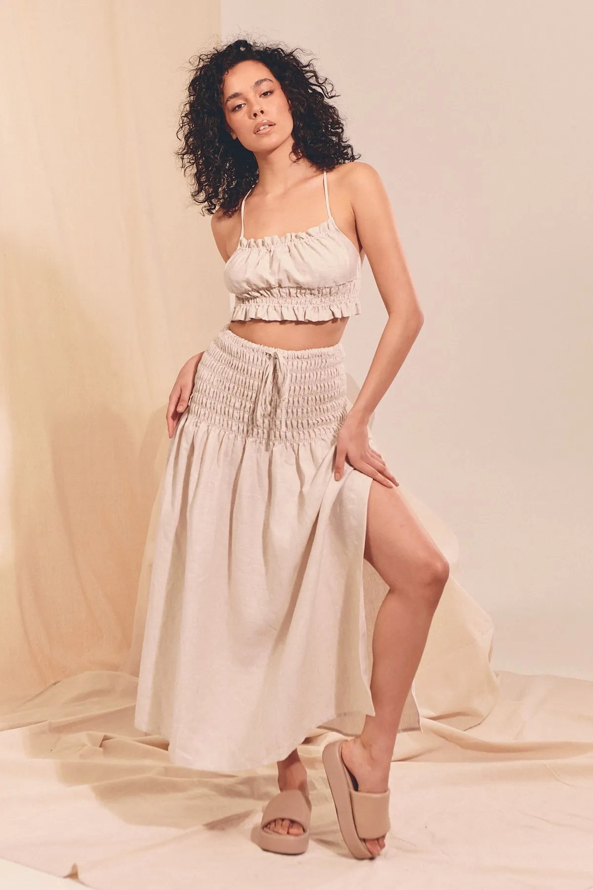 Cece Linen Skirt- Kiva