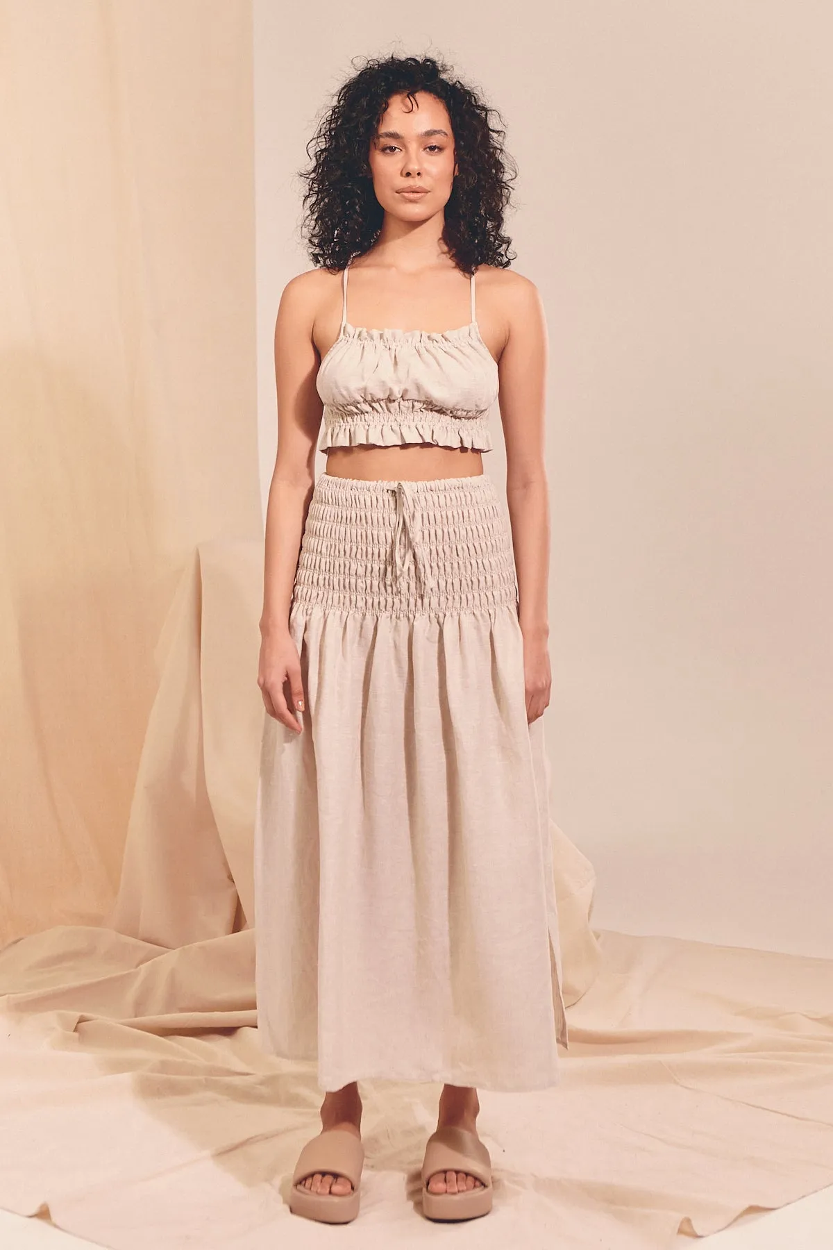 Cece Linen Skirt- Kiva