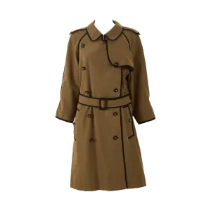 Chanel Army Green Logo Button Trench Coat