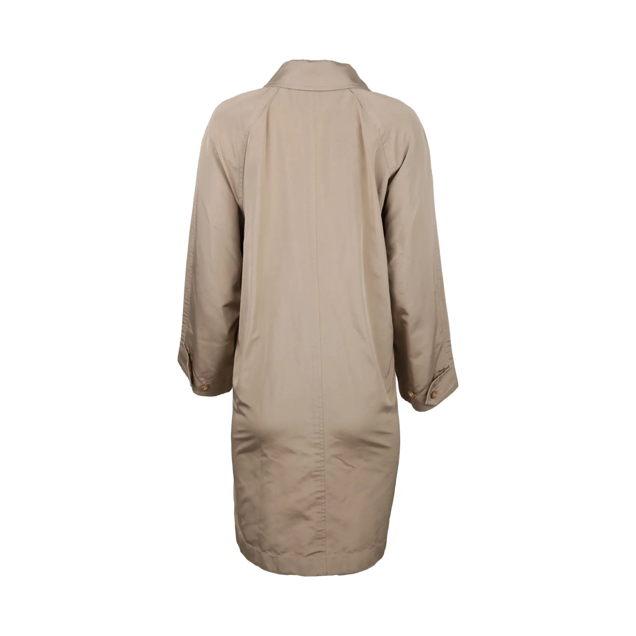 Chanel Beige Logo Button Trench Coat