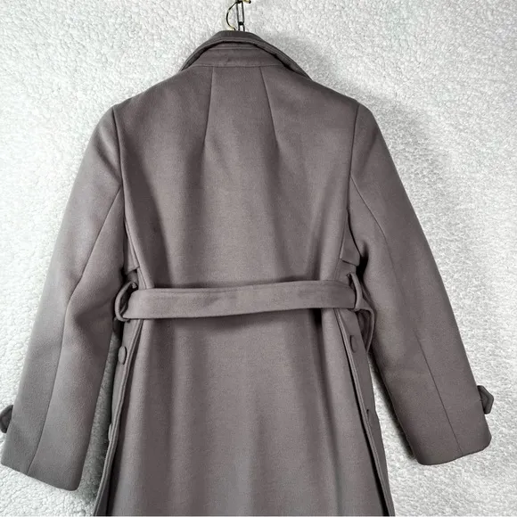 Chi Chi London Trench Coat women’s UK 12 Taupe Purple Lined Felt long jacket US8