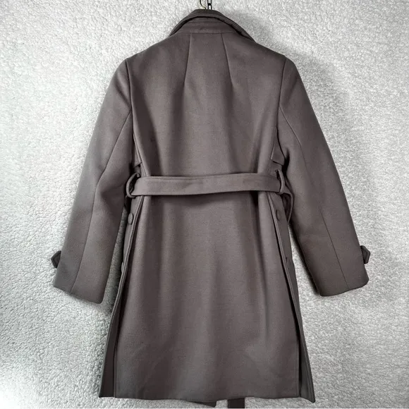 Chi Chi London Trench Coat women’s UK 12 Taupe Purple Lined Felt long jacket US8