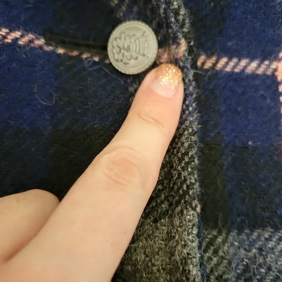 COFFEESHOP plaid wool coat bubble hem trench