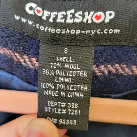 COFFEESHOP plaid wool coat bubble hem trench