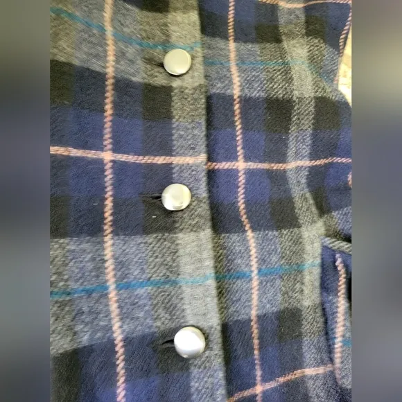 COFFEESHOP plaid wool coat bubble hem trench