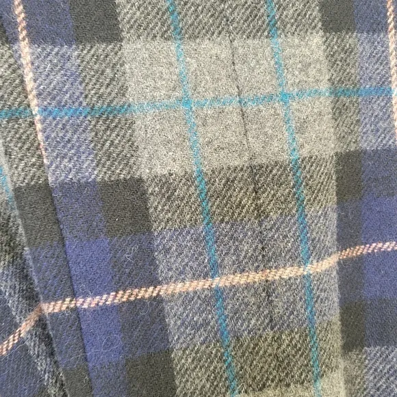 COFFEESHOP plaid wool coat bubble hem trench