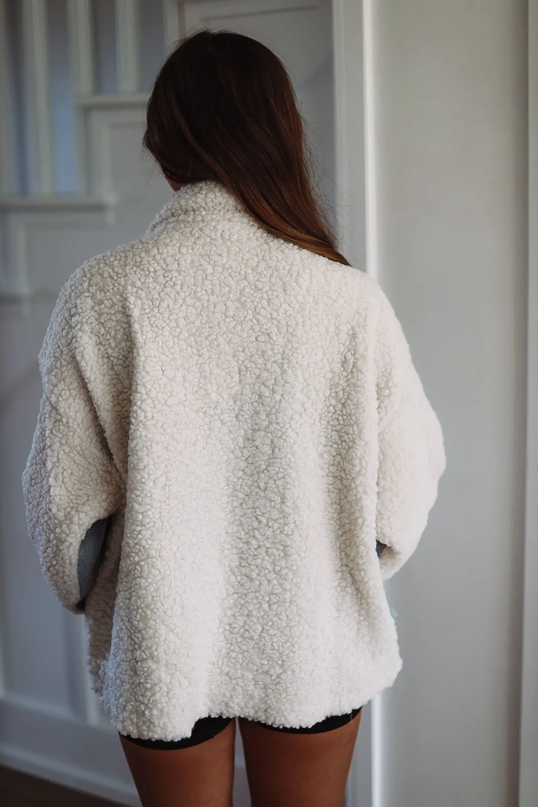 Colorado Bound Sherpa Denim Jacket - Ivory and Light Wash