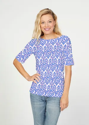 Crayola Royal (8023) ~ Banded Elbow Sleeve Boat Neck Top