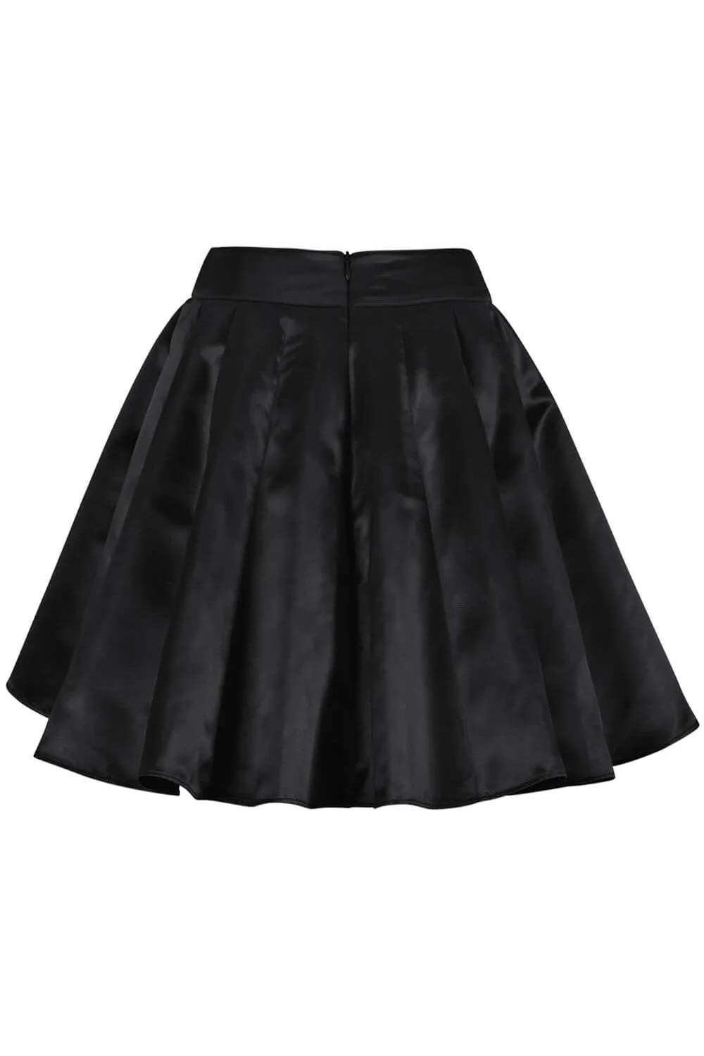 Danice Black Pleated Flared Skirt