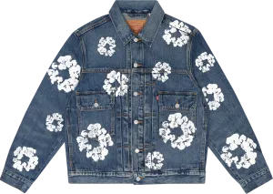 Denim Tears "Type 2 - All Over Wreath" Denim Jacket Dark Wash