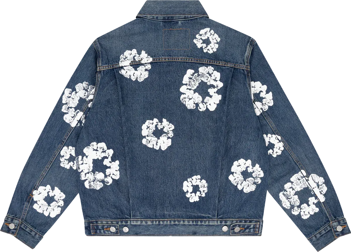 Denim Tears "Type 2 - All Over Wreath" Denim Jacket Dark Wash