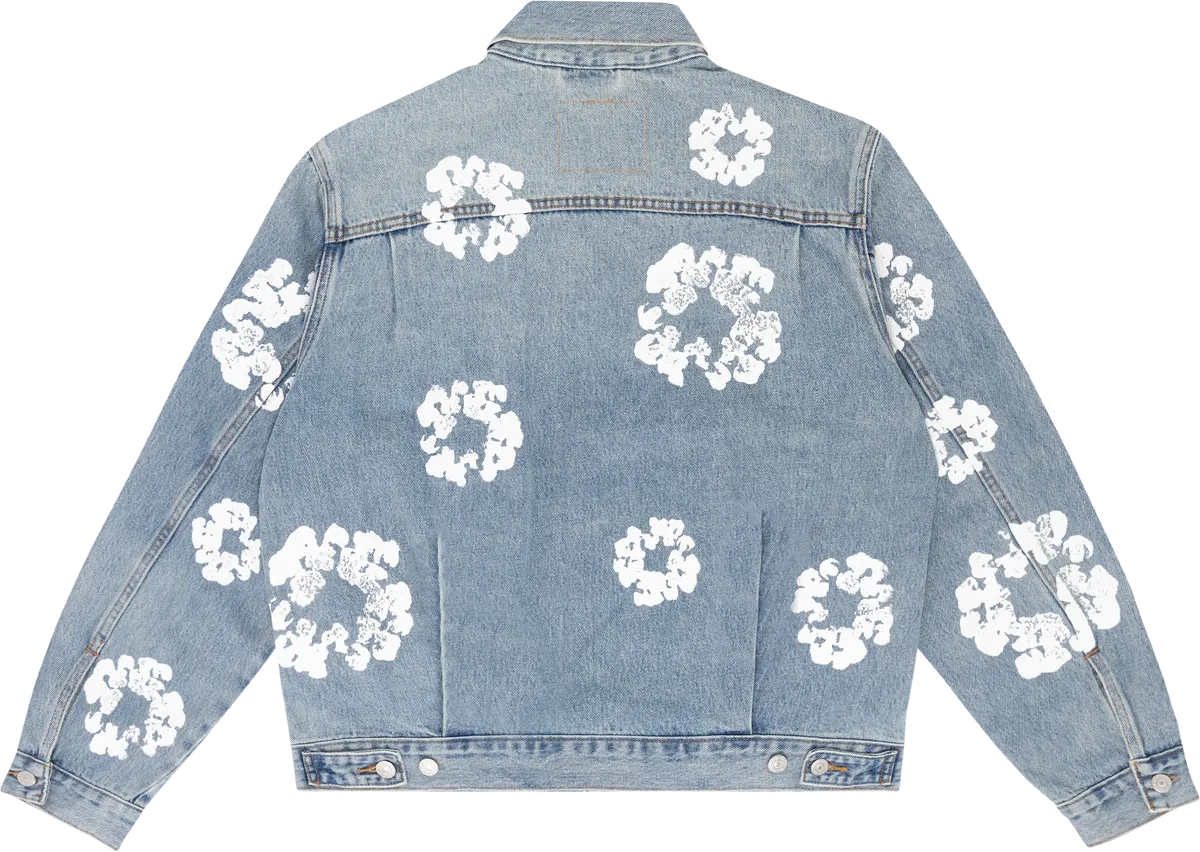 Denim Tears "Type 2 - All Over Wreath" Denim Jacket Light Wash