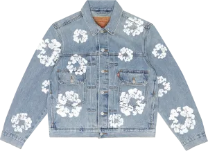 Denim Tears "Type 2 - All Over Wreath" Denim Jacket Light Wash