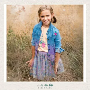 Deux Par Deux Girls Denim Jacket With Embroidery