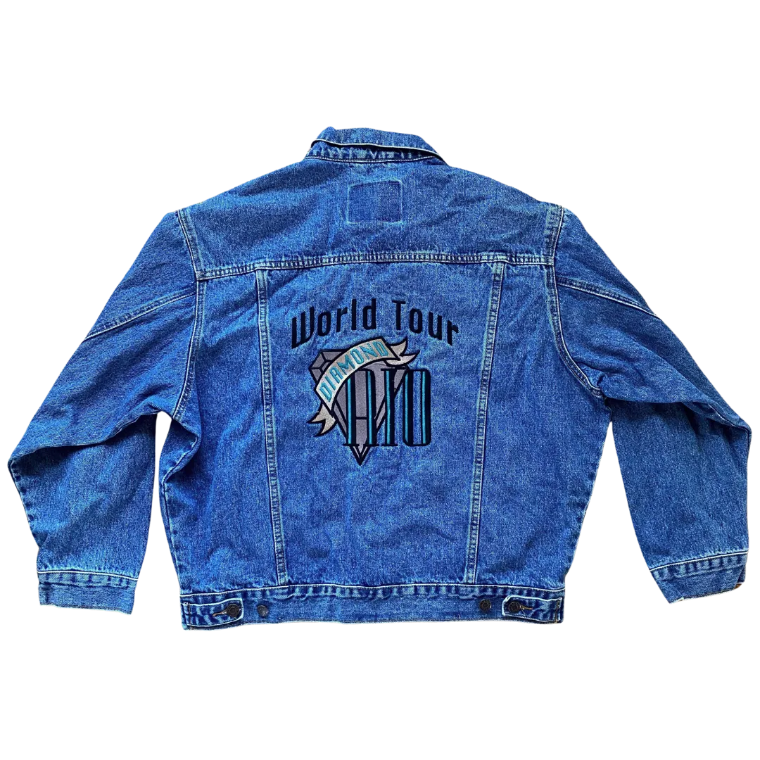 Diamond Rio Embroidered Denim Jacket Size L