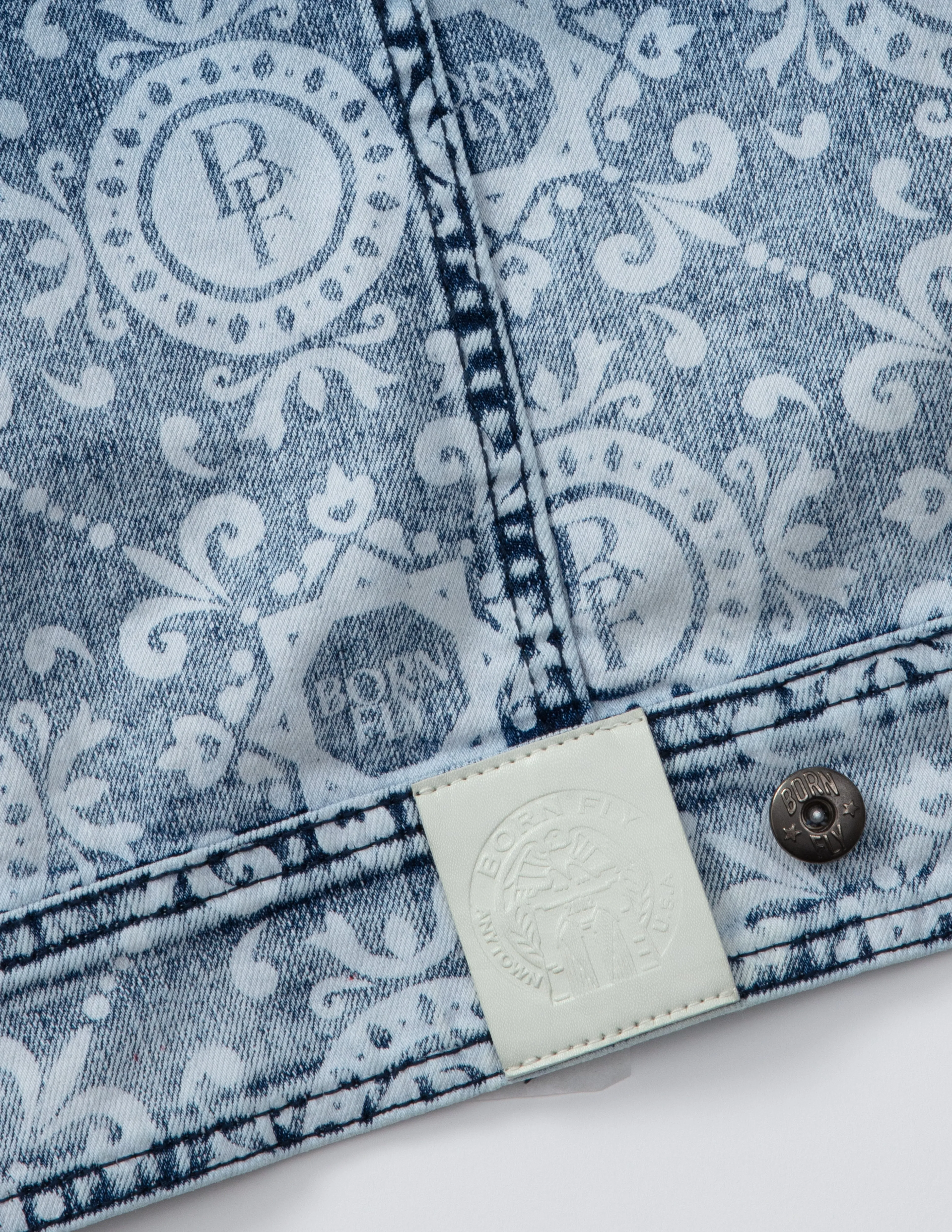 Discharge Printed Denim Jacket