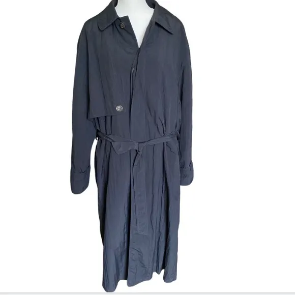 DRIZZLE Women’s Black Trench Coat with Removable Zipper Lining Size 40 Reg