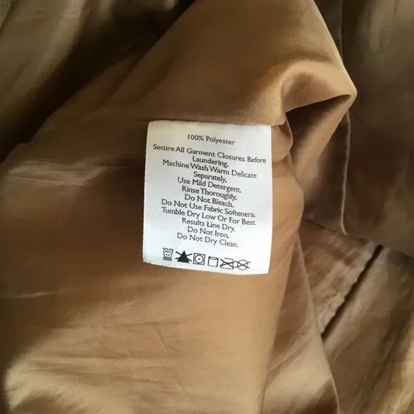 EDDIE BAUER Hooded Trench Coat Fully lined Khaki Sz L
