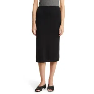 Eileen Fisher Petite Wool Blend Black Skirt Large PL