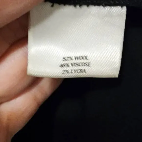Eileen Fisher Petite Wool Blend Black Skirt Large PL